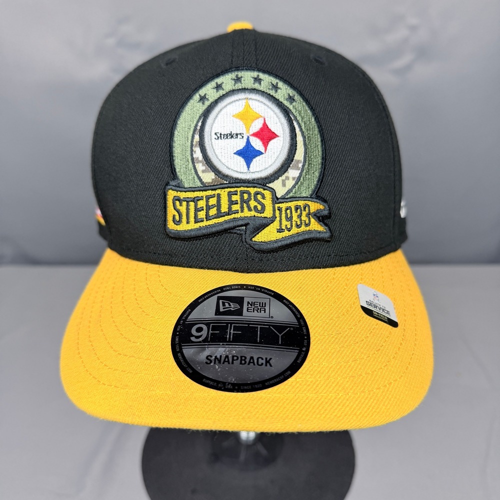 New Era 9FIFTY Pittsburgh Steelers Salute to Service Snapback Hat Black Yellow
